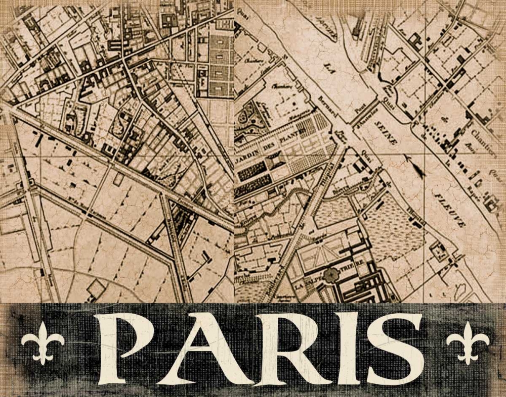 Wall Art Painting id:21385, Name: Paris Map, Artist: Donovan, Kelly