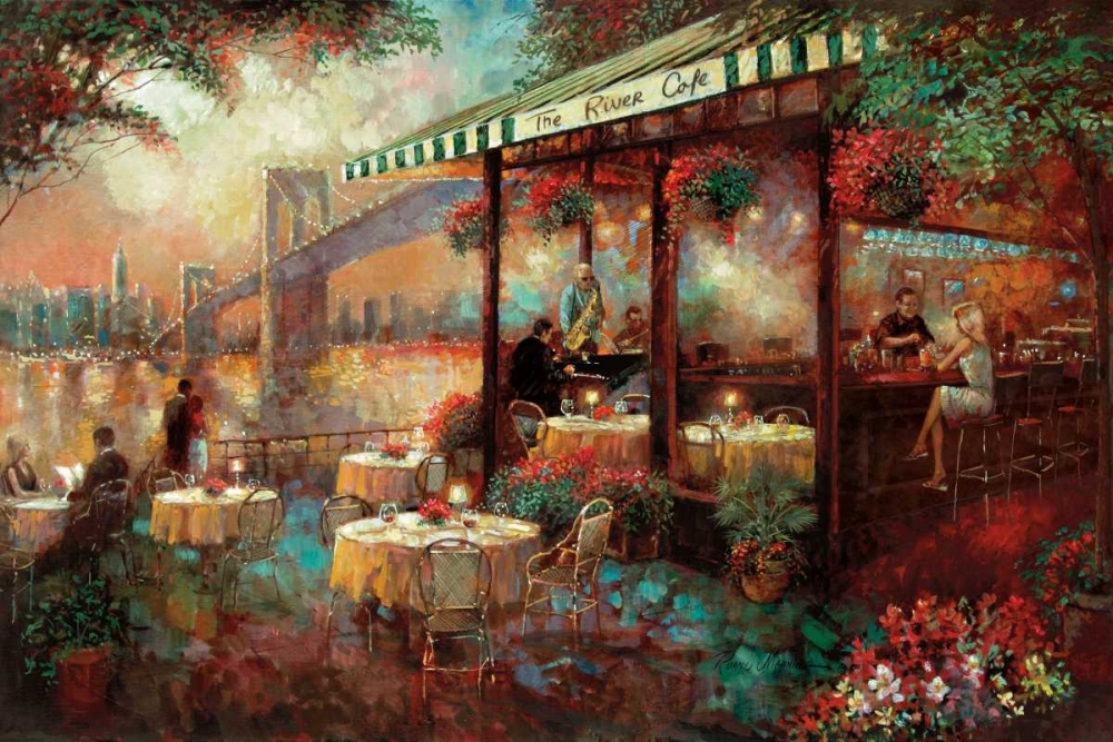 Wall Art Painting id:21417, Name: The River Cafe, Artist: Manning, Ruane