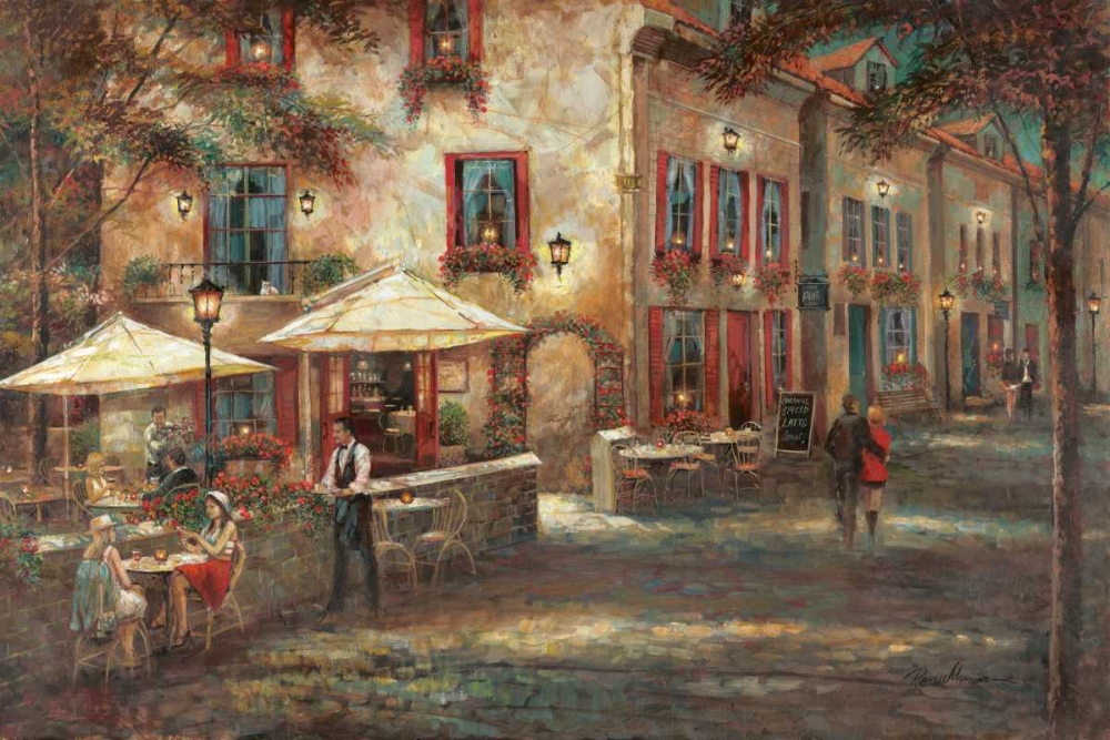 Wall Art Painting id:21463, Name: Courtyard Cafe, Artist: Manning, Ruane