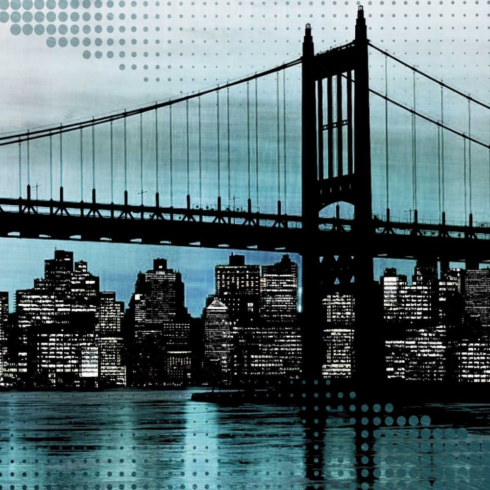 Wall art: City Metallic In Blue, by Craven, Katrina