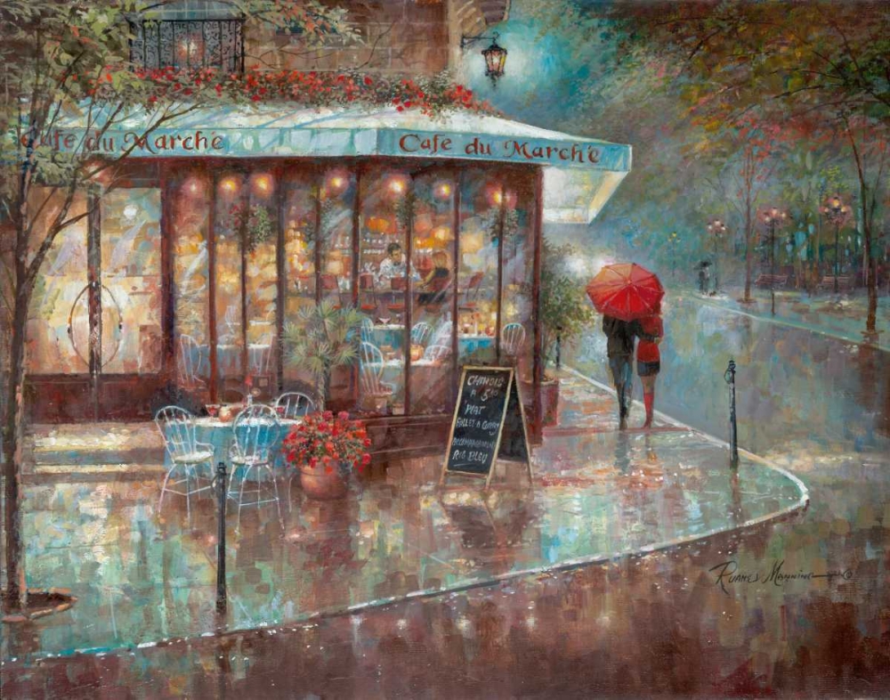 Wall Art Painting id:21559, Name: Cafe Du Marche, Artist: Manning, Ruane