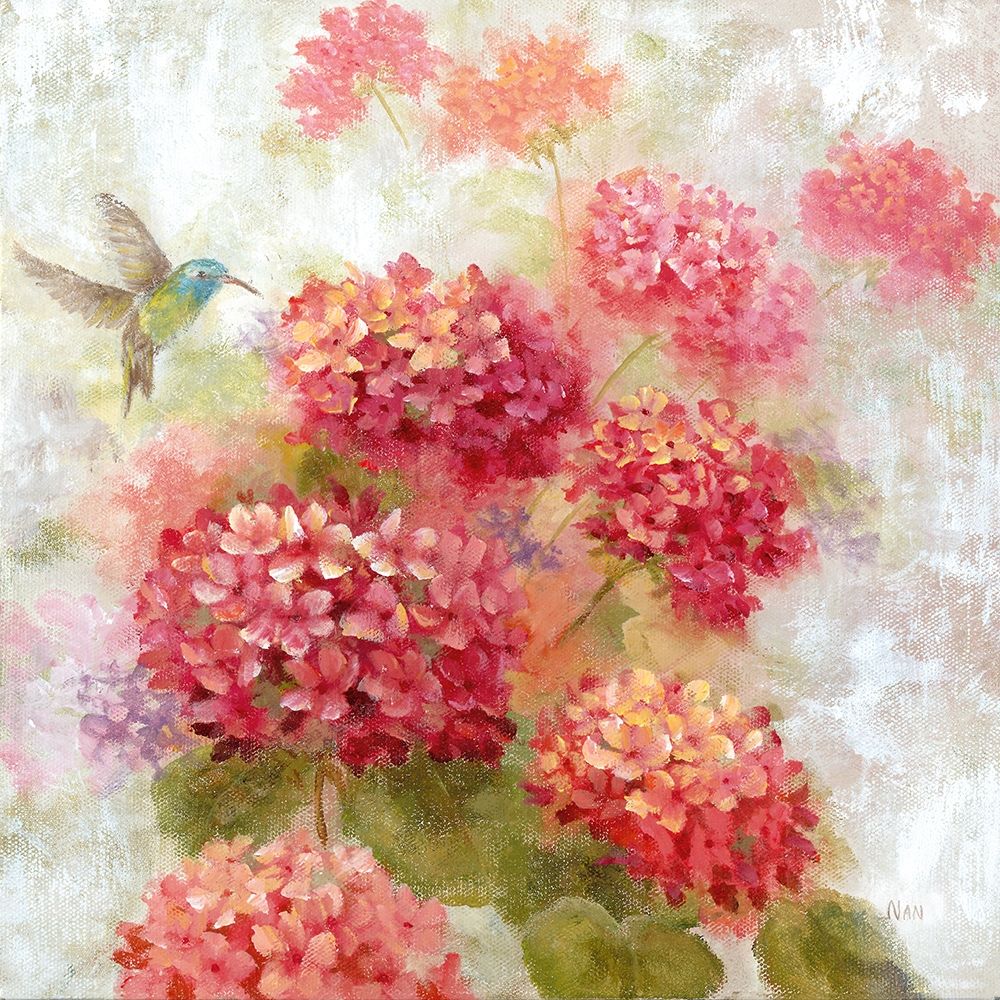 Wall Art Painting id:226074, Name: Hummingbird Garden I, Artist: Nan