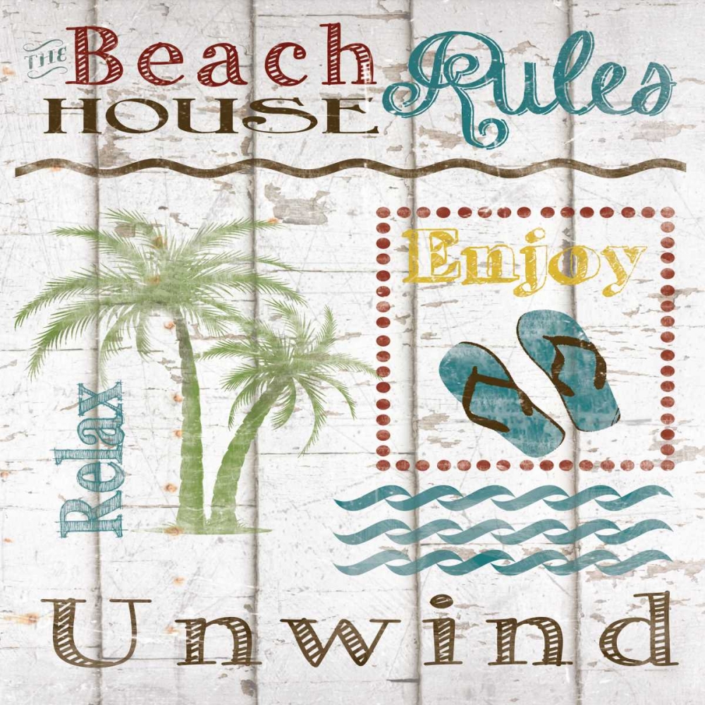 Wall Art Painting id:34220, Name: Beach House Rules, Artist: Craven, Katrina