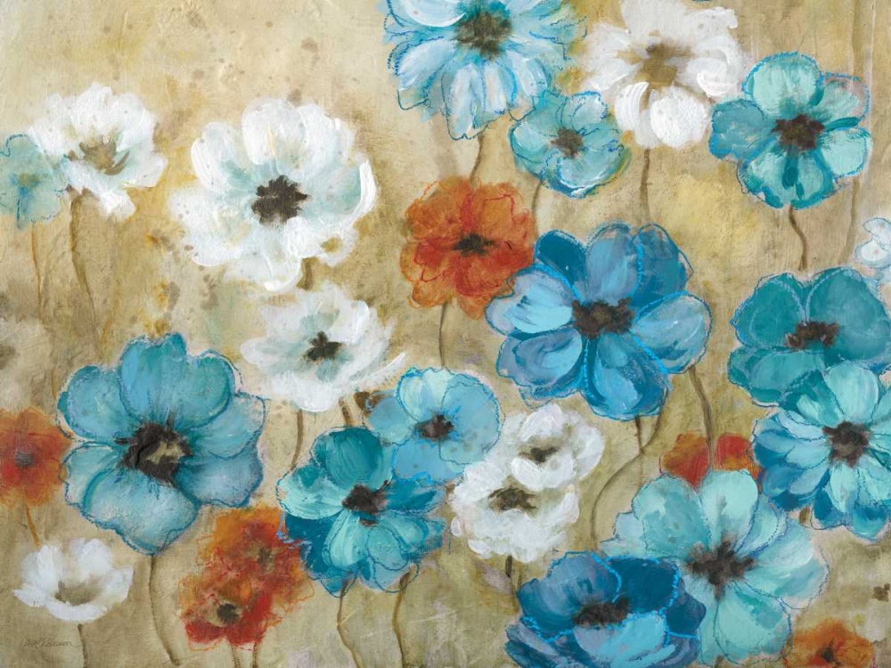 Wall art: Blue Flower Field, by Robinson, Carol