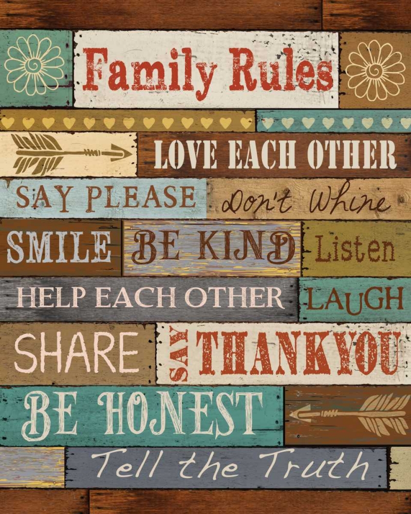 Wall Art Painting id:95763, Name: Family Rules, Artist: Knutsen, Conrad