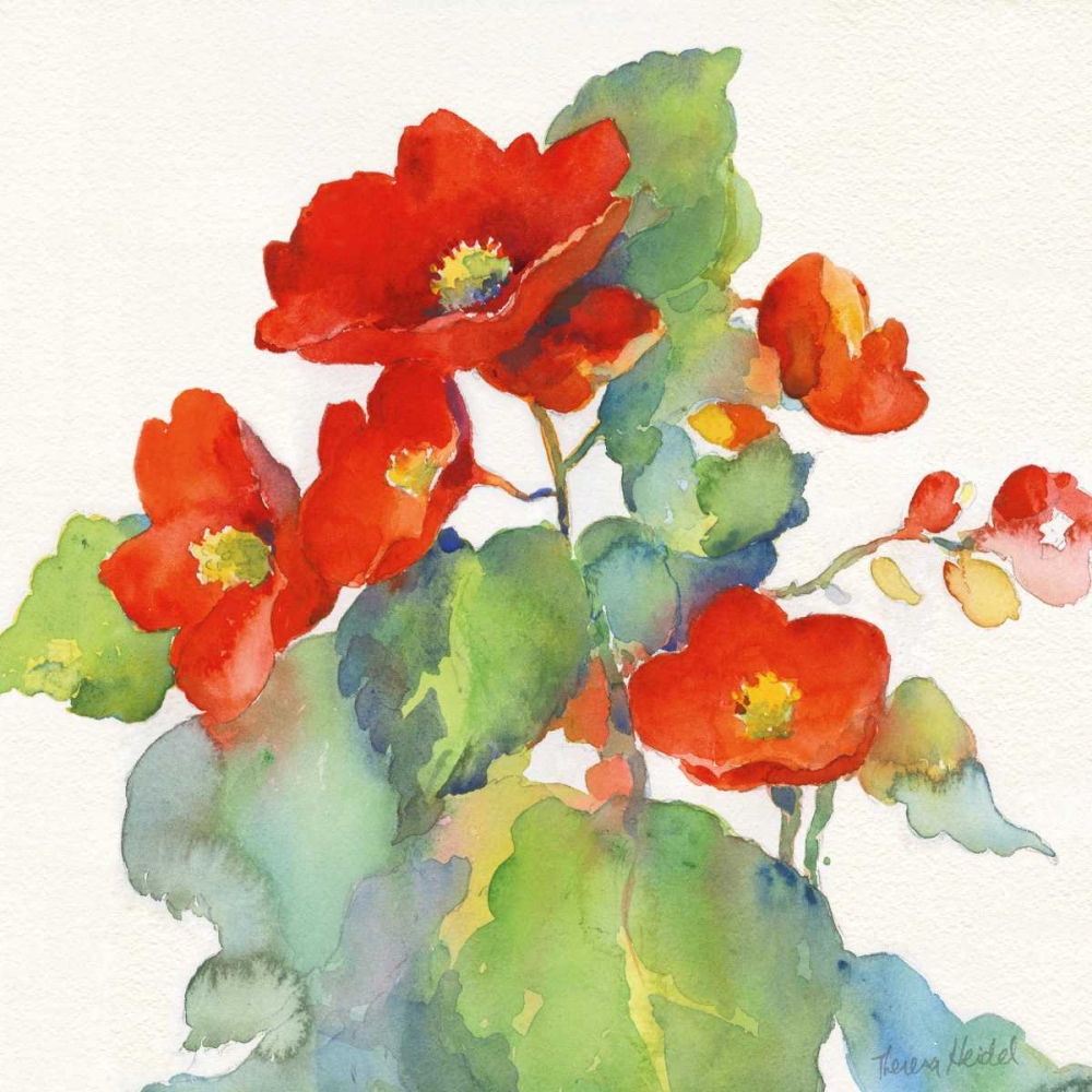Wall Art Painting id:124352, Name: Begonia II, Artist: Troise Heidel, Theresa
