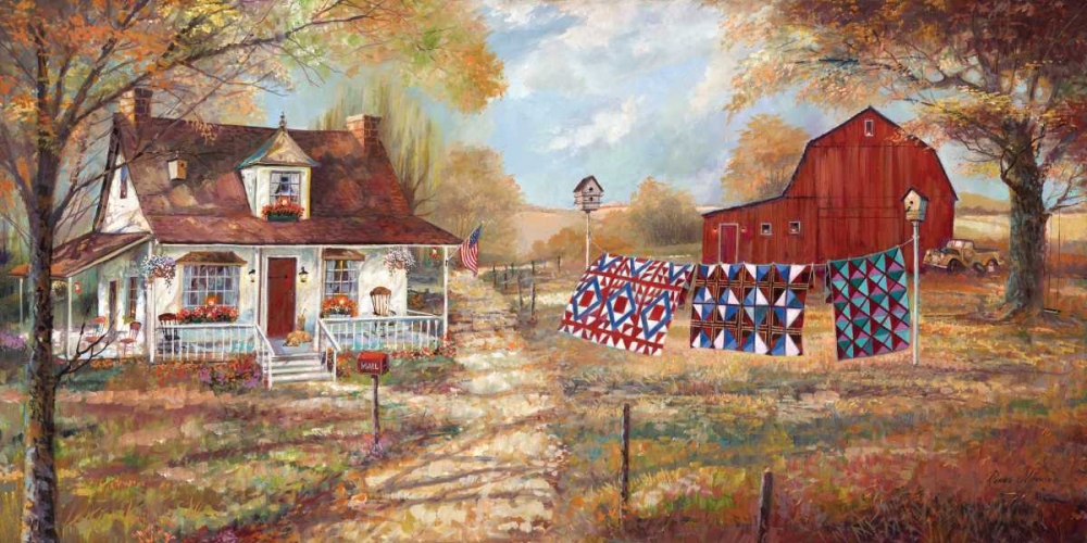 Wall Art Painting id:164419, Name: Afternoon Quilting, Artist: Manning, Ruane