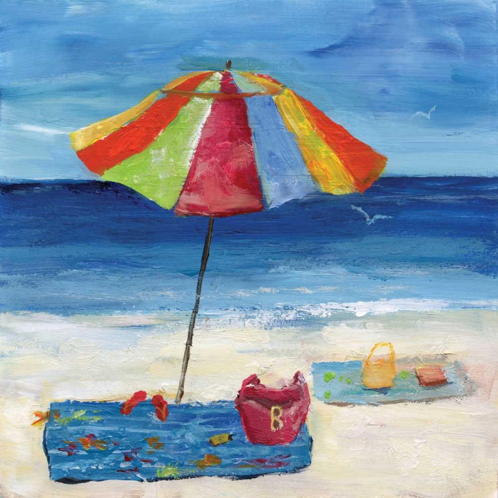 Art Print: Bright Beach Umbrella I