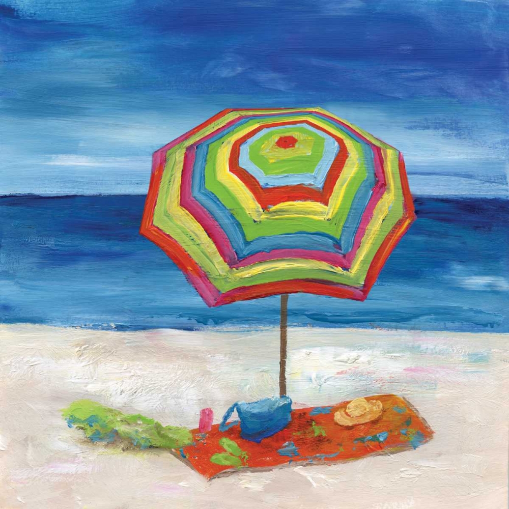 Art Print: Bright Beach Umbrella II