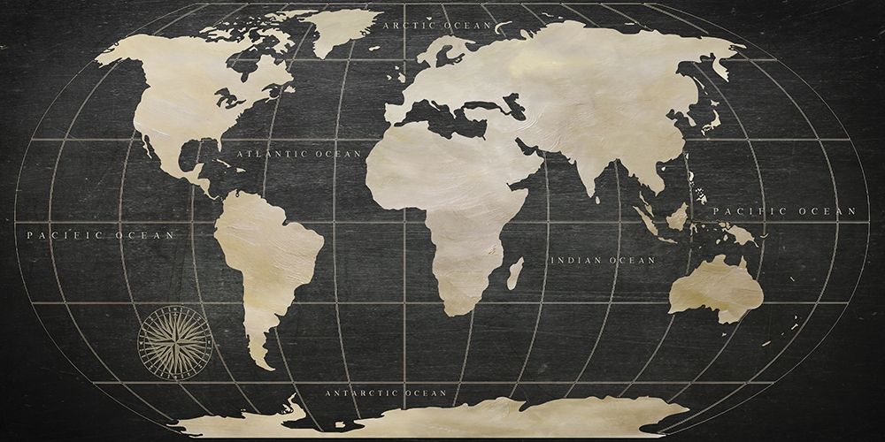 Wall art: Vintage World Map, by Nan