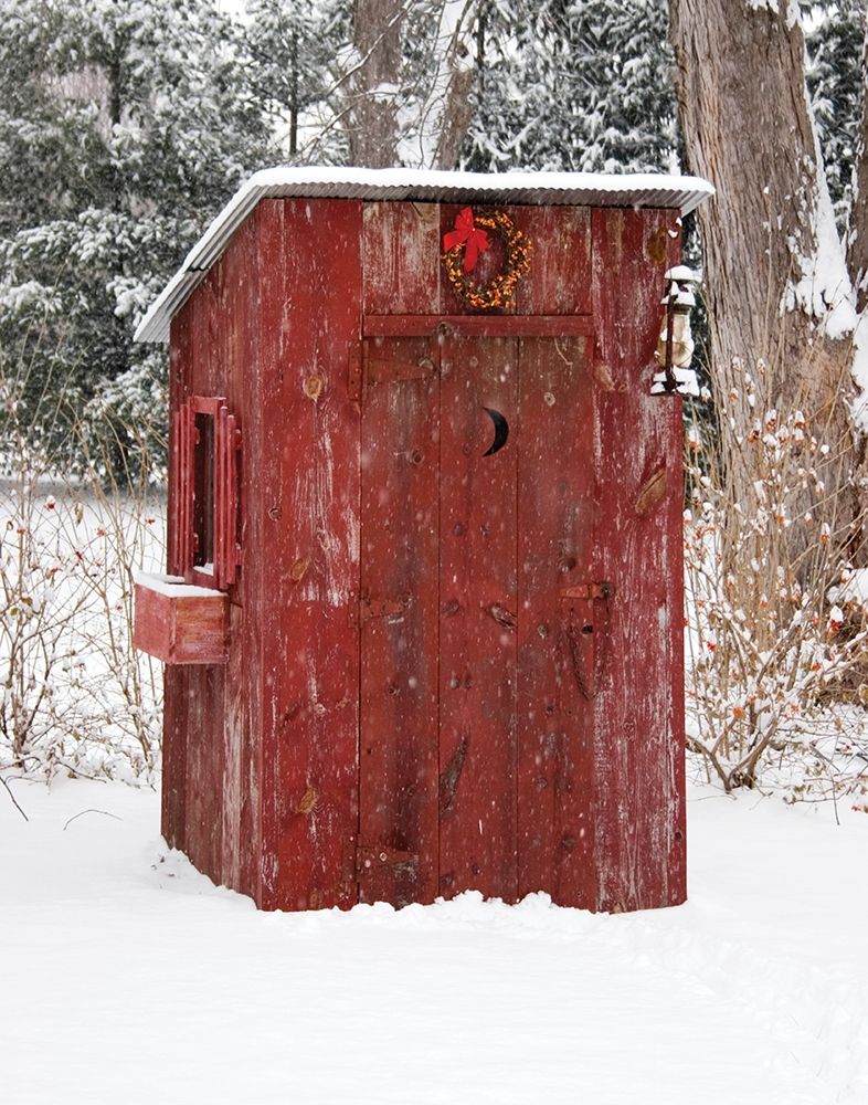 Art Print: Holiday Outhouse