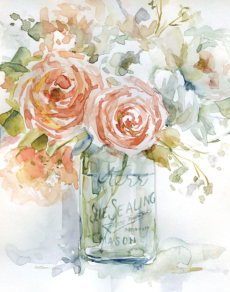 Wall Art Painting id:217545, Name: Cabbage Roses II, Artist: Robinson, Carol