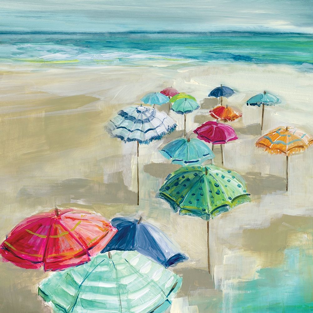 Wall art: Umbrella Beach I, by Robinson, Carol