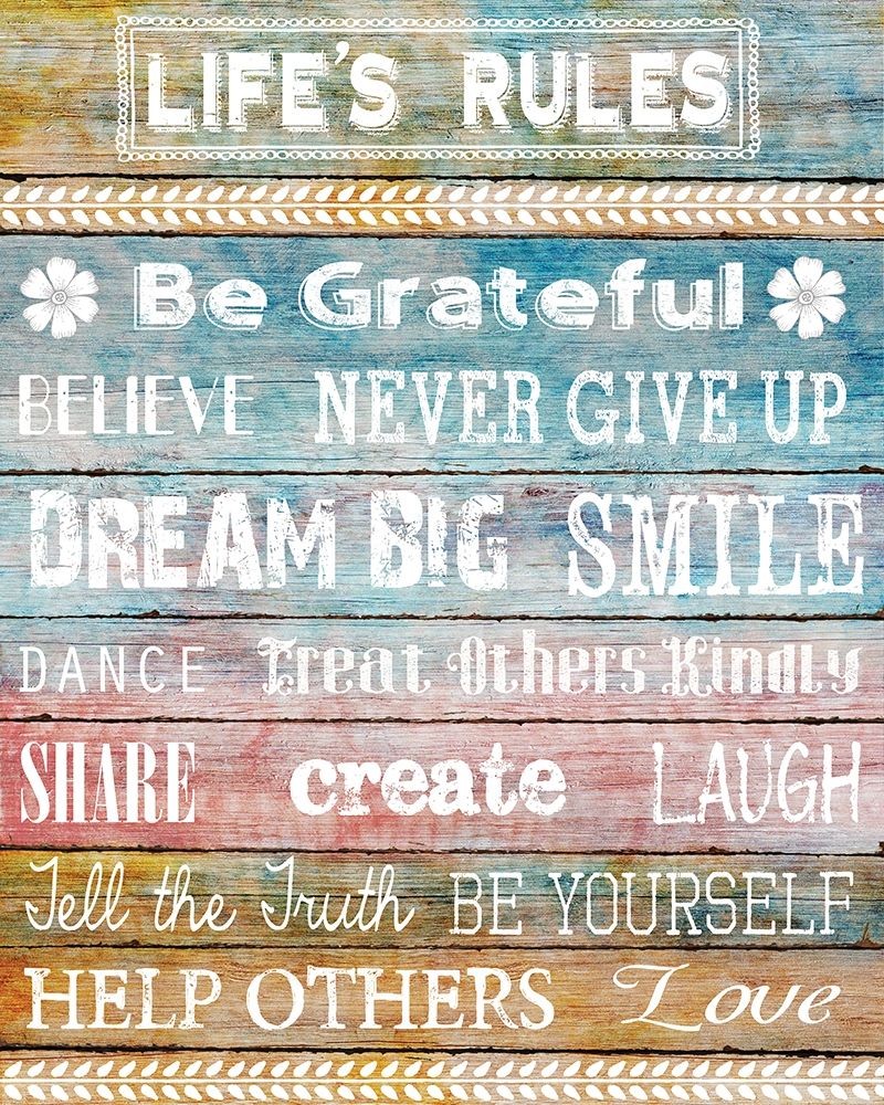 Wall Art Painting id:202052, Name: Life Rules, Artist: Knutsen, Conrad