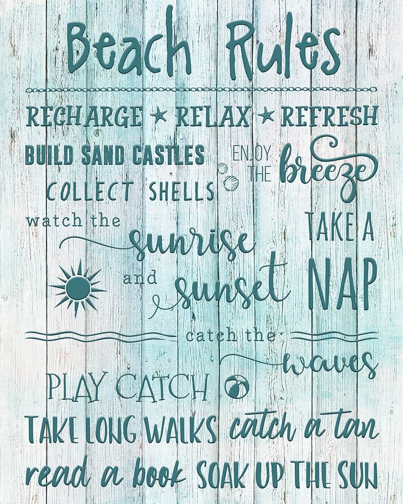Wall Art Painting id:202053, Name: Beach Rules, Artist: Carpentieri, Natalie