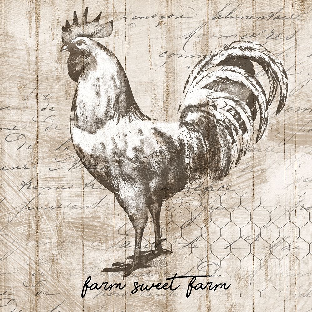 Wall Art Painting id:210925, Name: Farm Rooster, Artist: Knutsen, Conrad