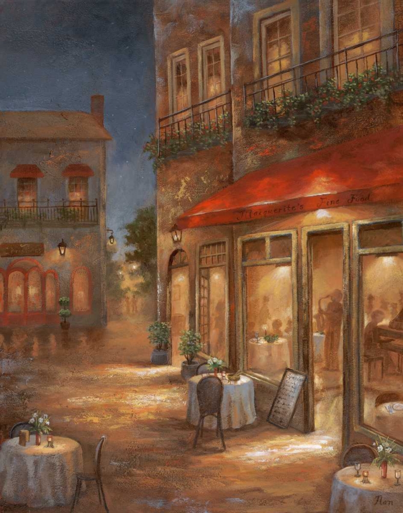 Wall Art Painting id:21686, Name: Cafe Marquerite, Artist: Nan