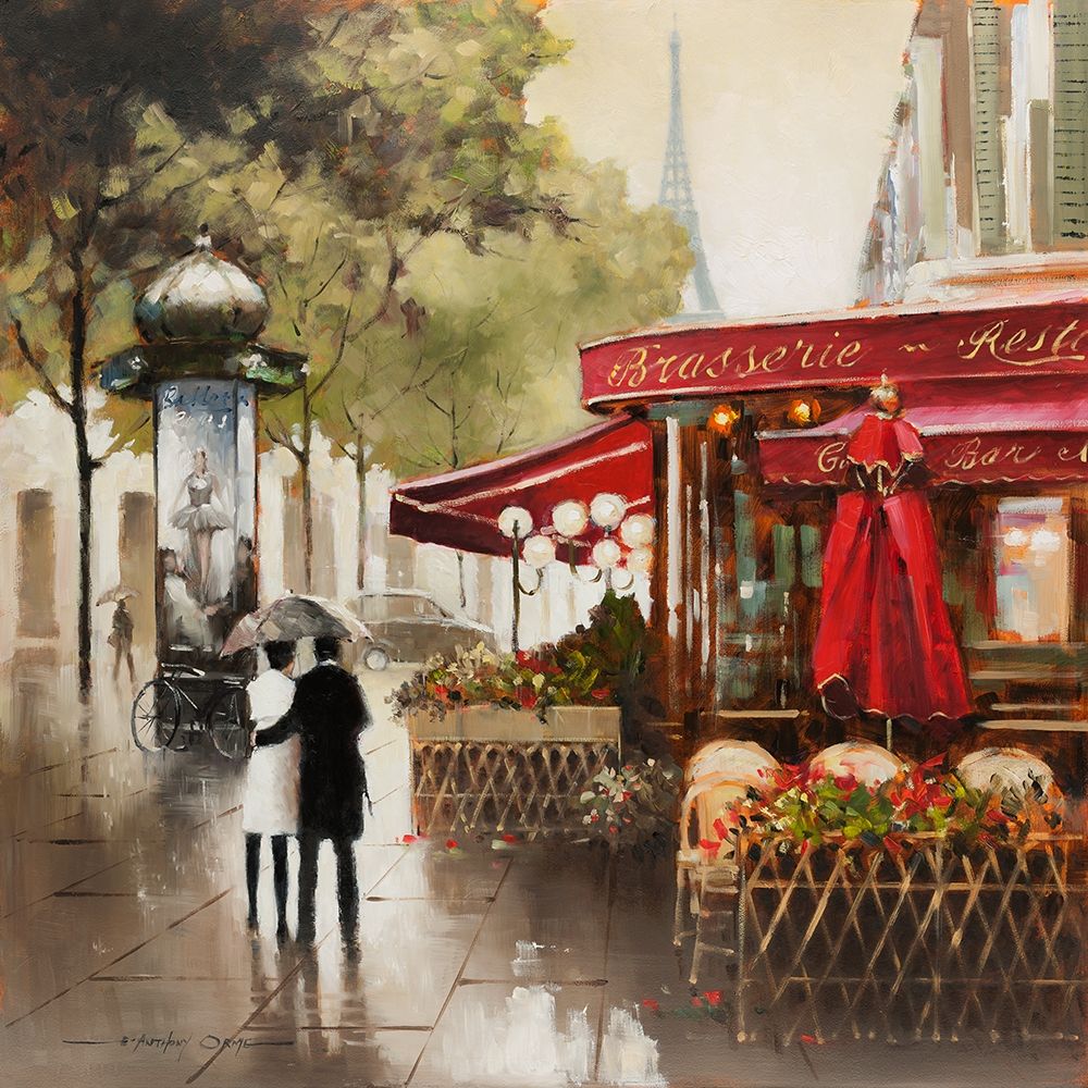 Wall Art Painting id:214497, Name: Paris In The Rain, Artist: Orme, E. Anthony