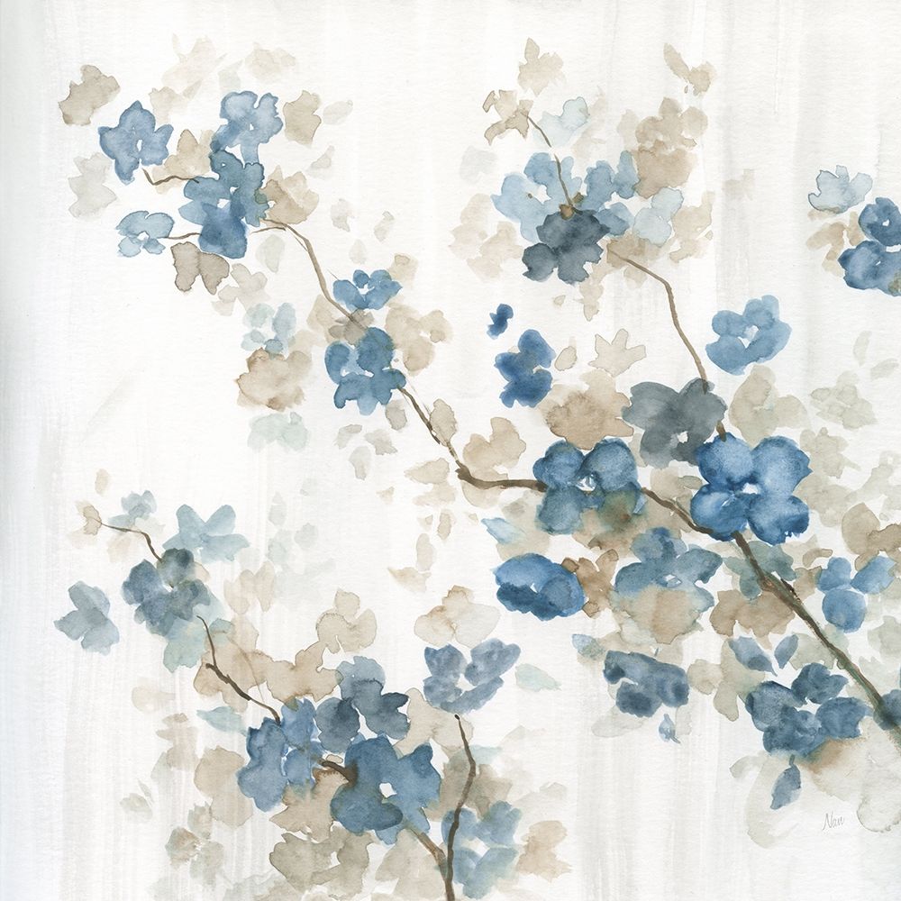 Wall art: Dogwood in Blue II, by Nan