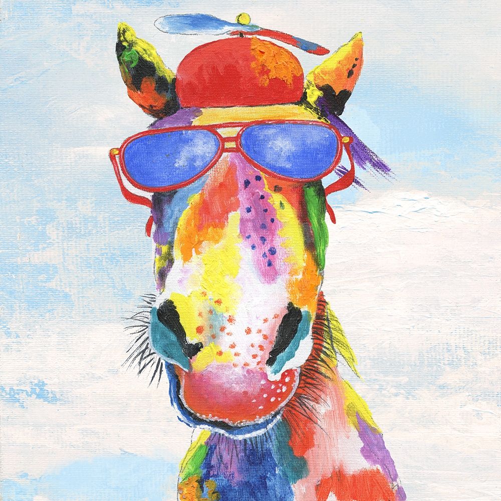 Wall Art Painting id:261725, Name: Groovy Horse and Sky, Artist: Tava Studios