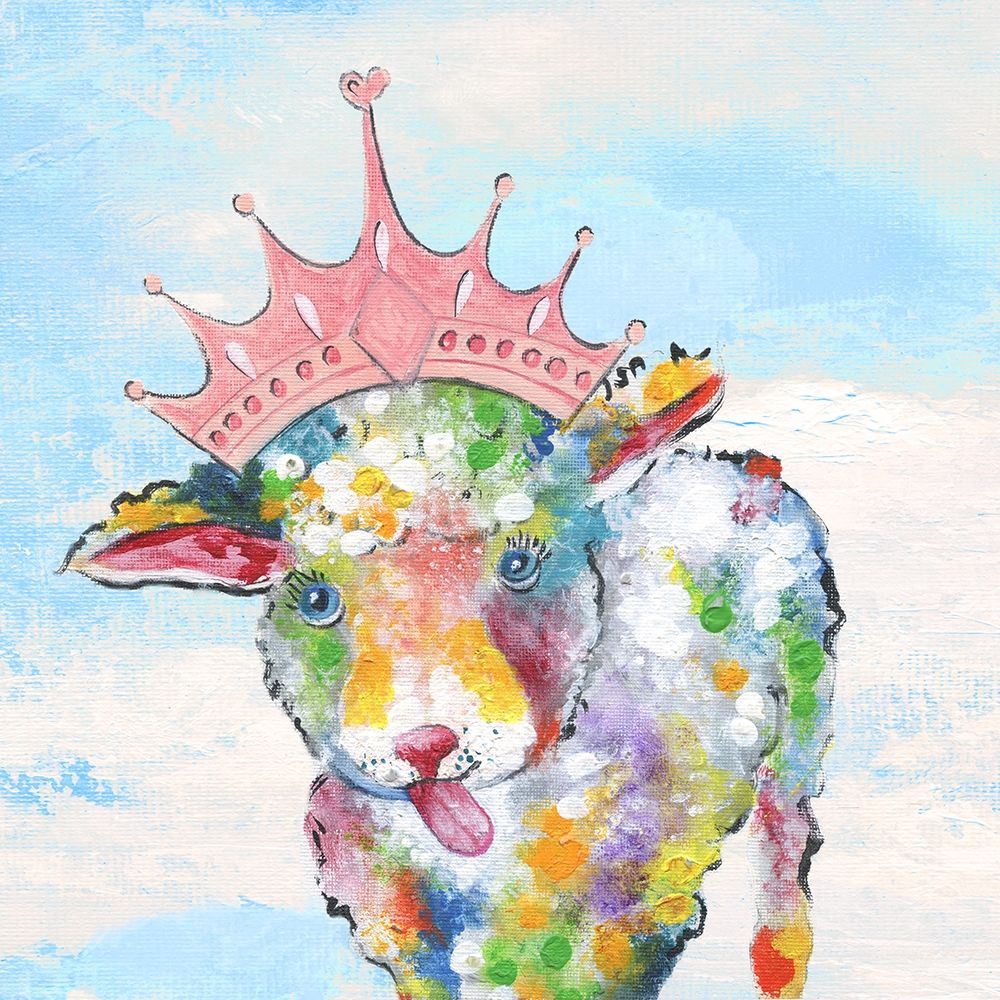 Wall Art Painting id:261727, Name: Groovy Sheep and Sky, Artist: Tava Studios