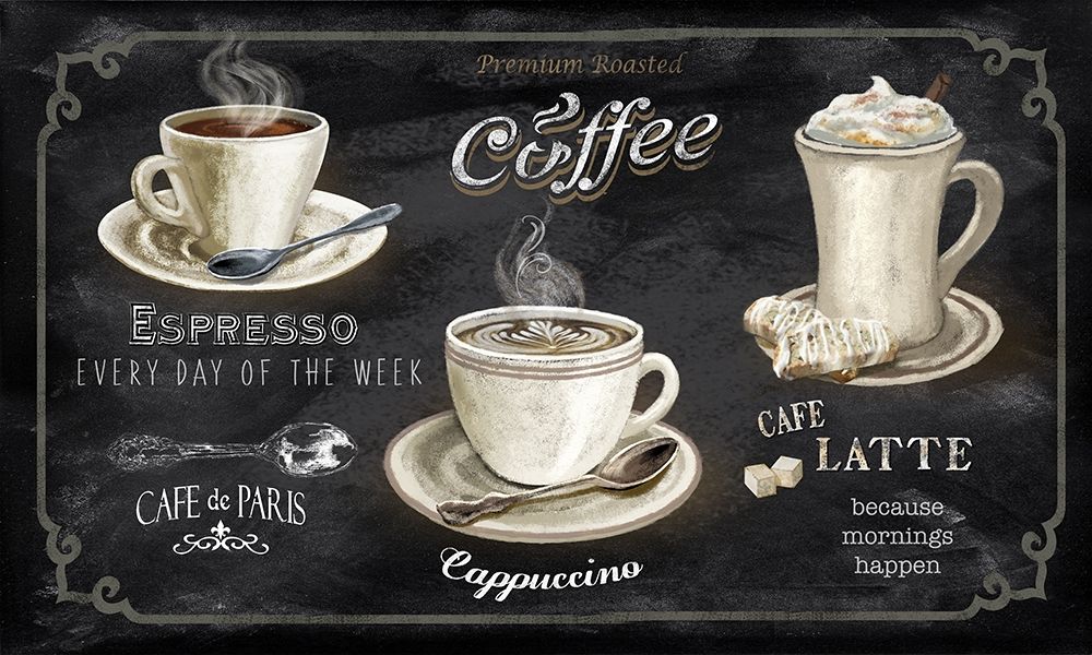 Wall Art Painting id:284509, Name: Coffee Trio, Artist: Knutsen, Conrad