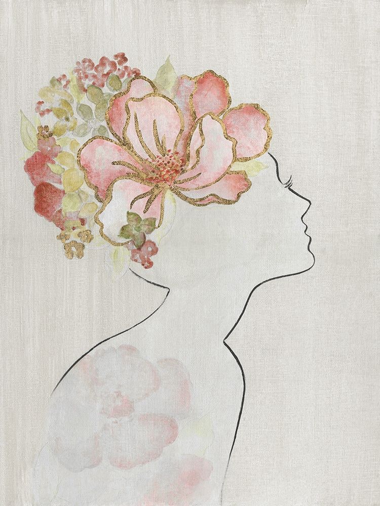 Wall art: Fashion Floral Silhouette I, by Tava Studios