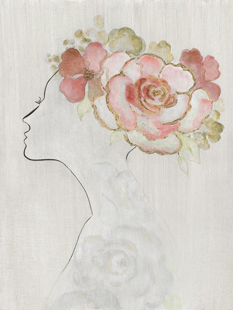 Wall art: Fashion Floral Silhouette II, by Tava Studios