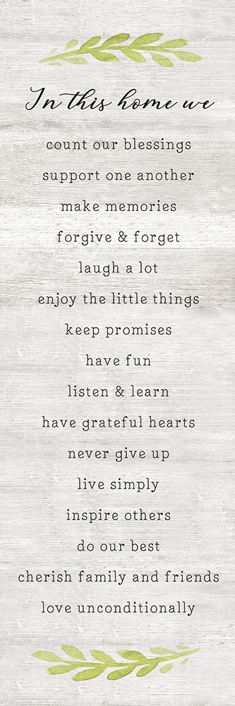 Wall Art Painting id:356539, Name: In This House, Artist: Carpentieri, Natalie