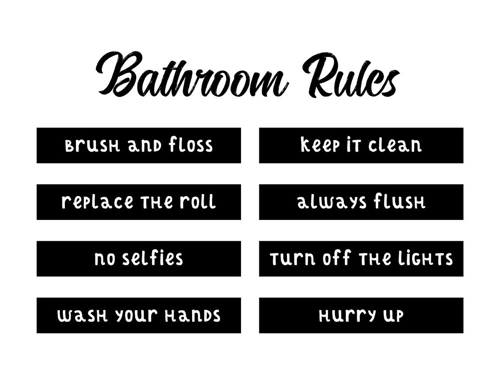 Art Print: Bathroom Rules