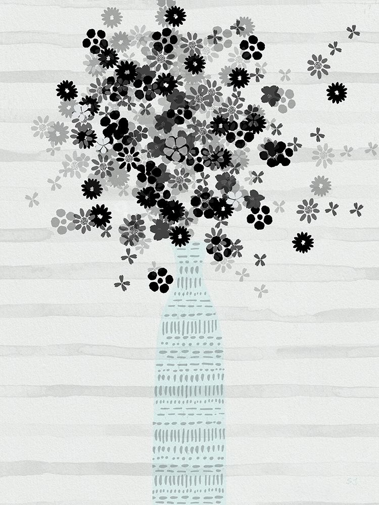 Wall Art Painting id:307388, Name: Bouquet of Black and White, Artist: Jill, Susan