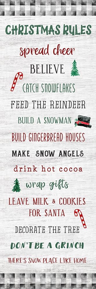 Wall Art Painting id:387420, Name: Gingham Christmas Rules, Artist: Carpentieri, Natalie