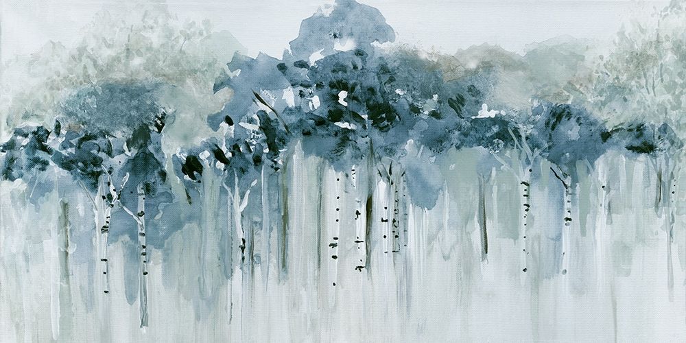 Wall Art Painting id:356587, Name: Blue Birch Morning, Artist: Jill, Susan