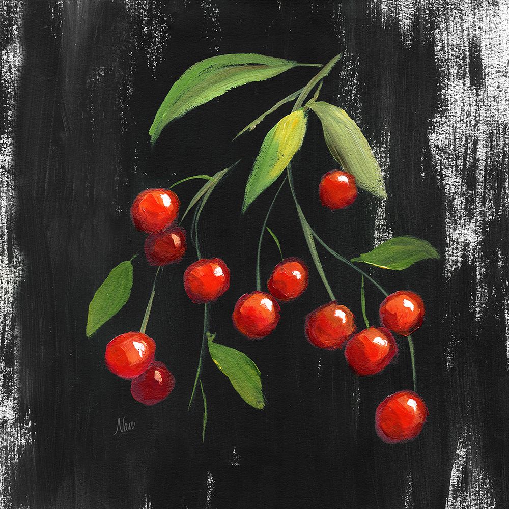 Wall Art Painting id:436104, Name: Chalkboard Cherries, Artist: Nan