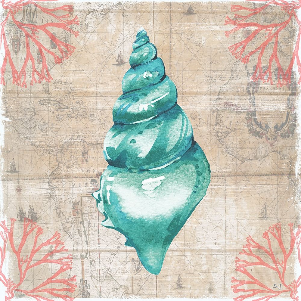 Wall Art Painting id:410296, Name: Coral Cove II, Artist: Jill, Susan