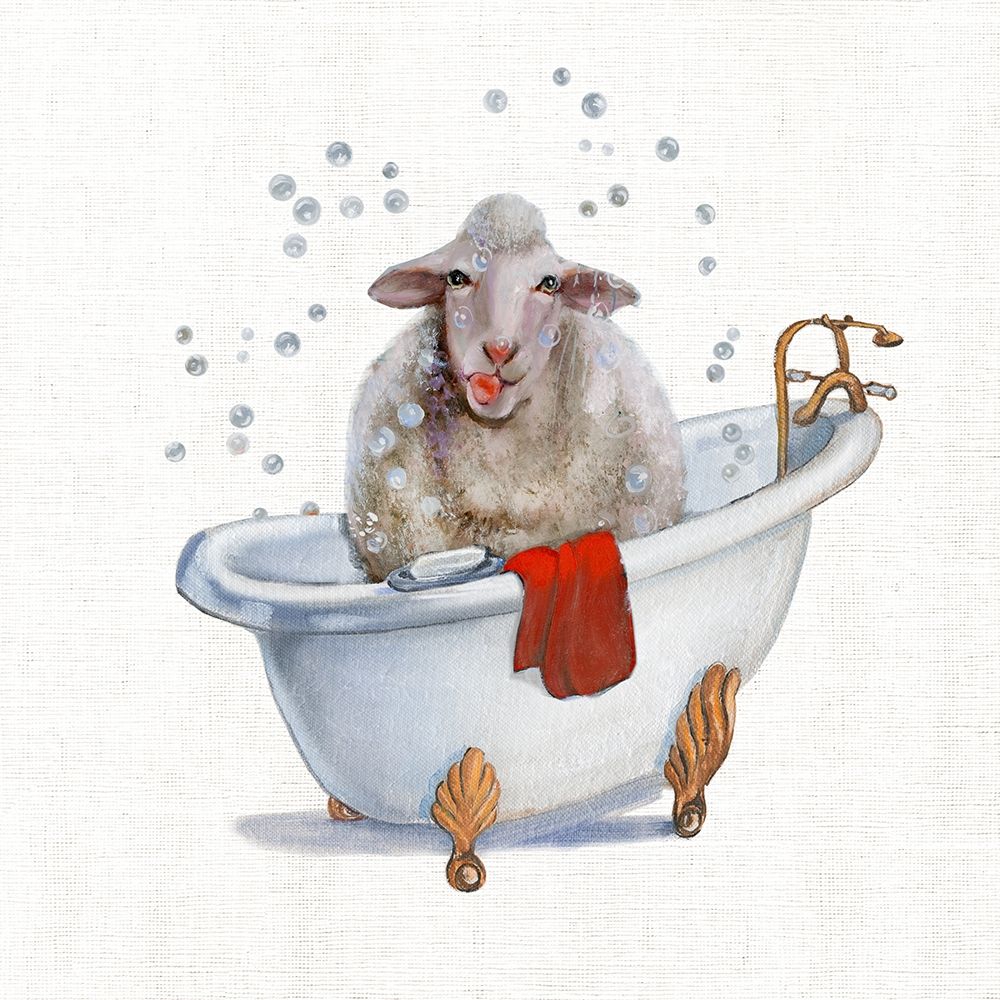 Wall Art Painting id:378396, Name: Farm Tub Lamb, Artist: Brooks, Donna