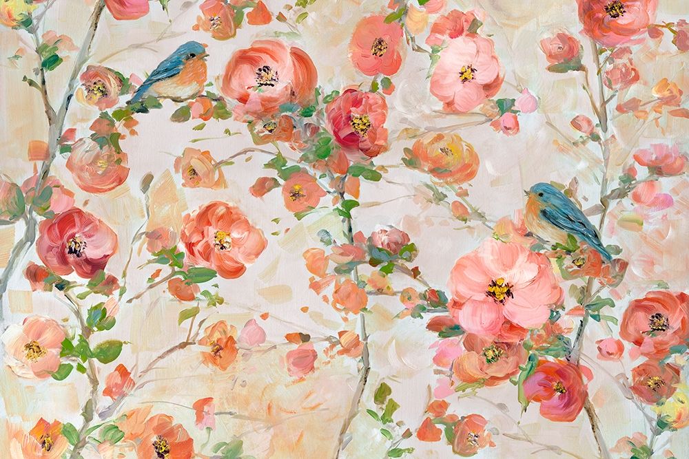 Art Print: Bluebirds and Blossoms