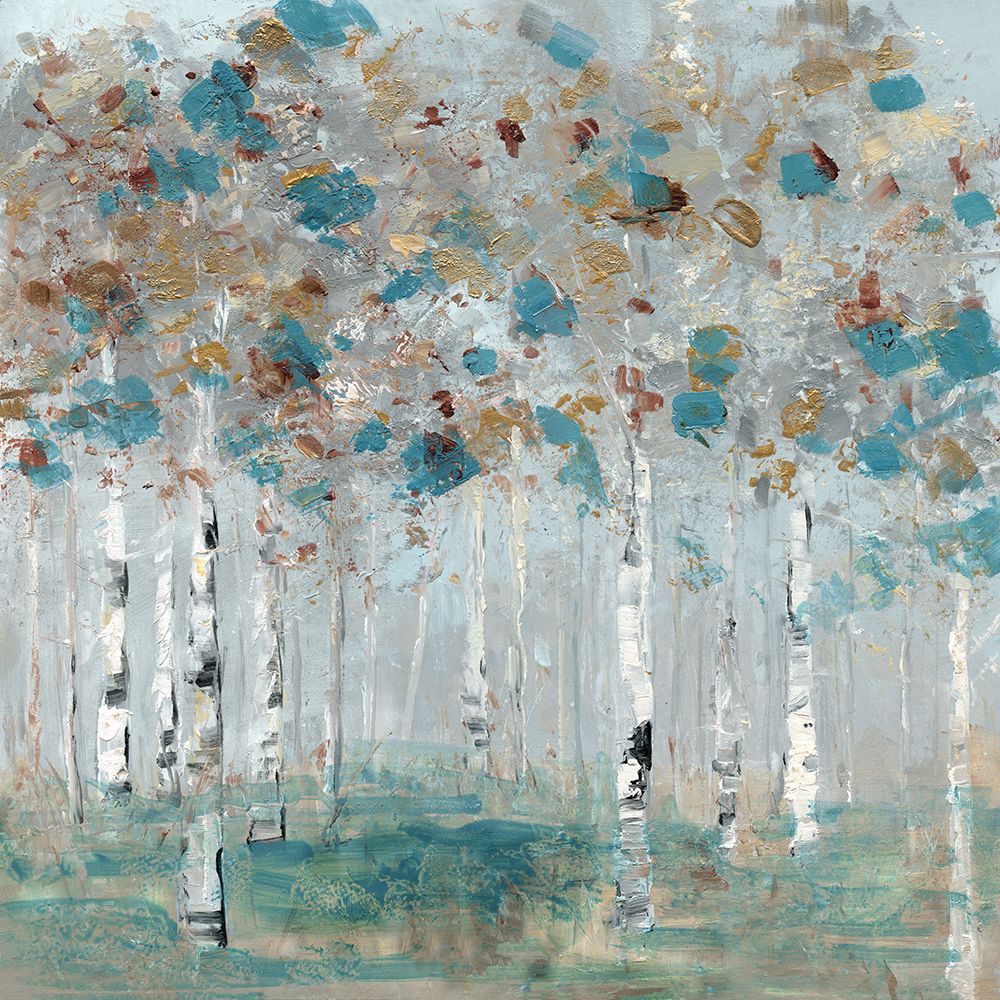 Wall Art Painting id:541816, Name: Teal Forest II, Artist: Swatland, Sally