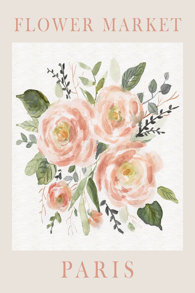 Wall Art Painting id:731889, Name: Paris Flower Market Poster, Artist: Robinson, Carol