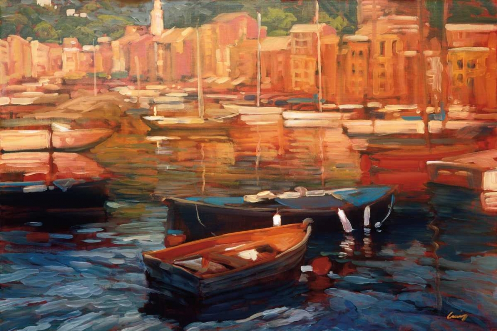 Wall Art Painting id:13167, Name: Anchored Boats - Portofino, Artist: Craig, Philip