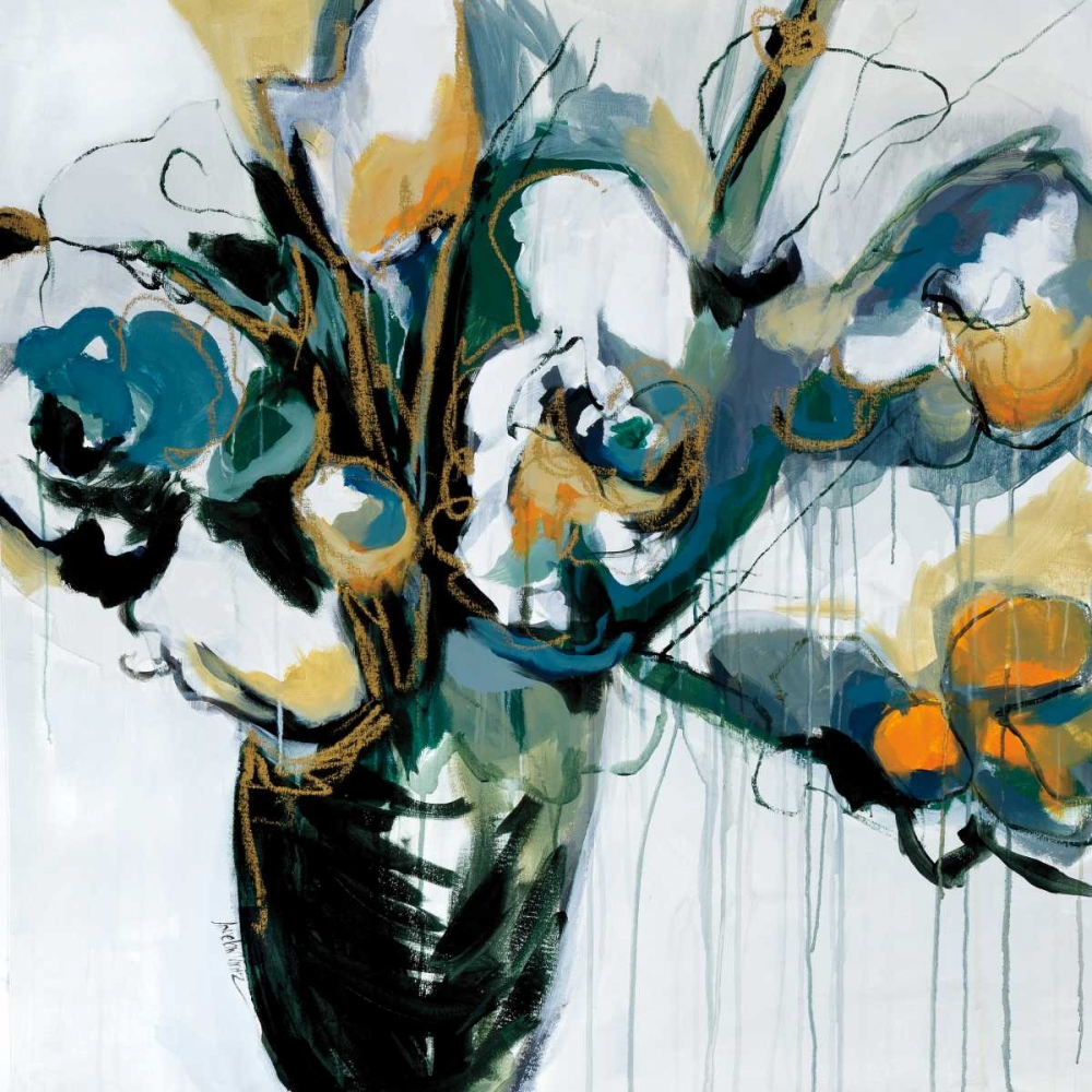 Wall Art Painting id:59893, Name: Blooms in Shamrock Grey, Artist: Maritz, Angela