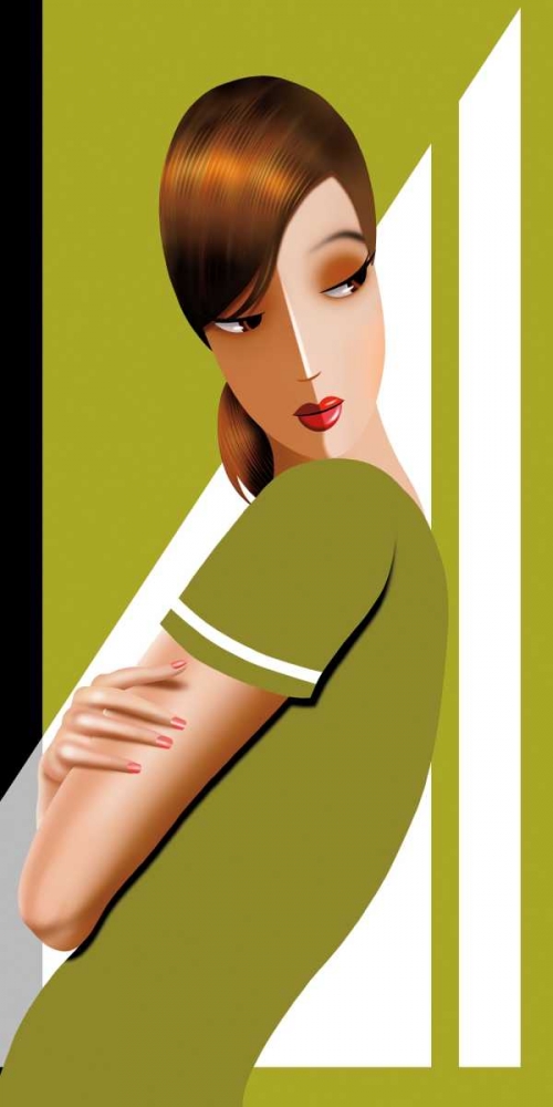 Wall art: Jennifer in Greens, by Bravo, Jordan