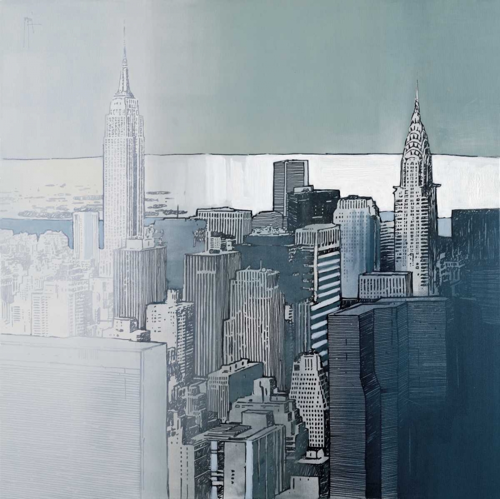 Wall art: Chrysler and Empire State Buildings, by Farre, Joan