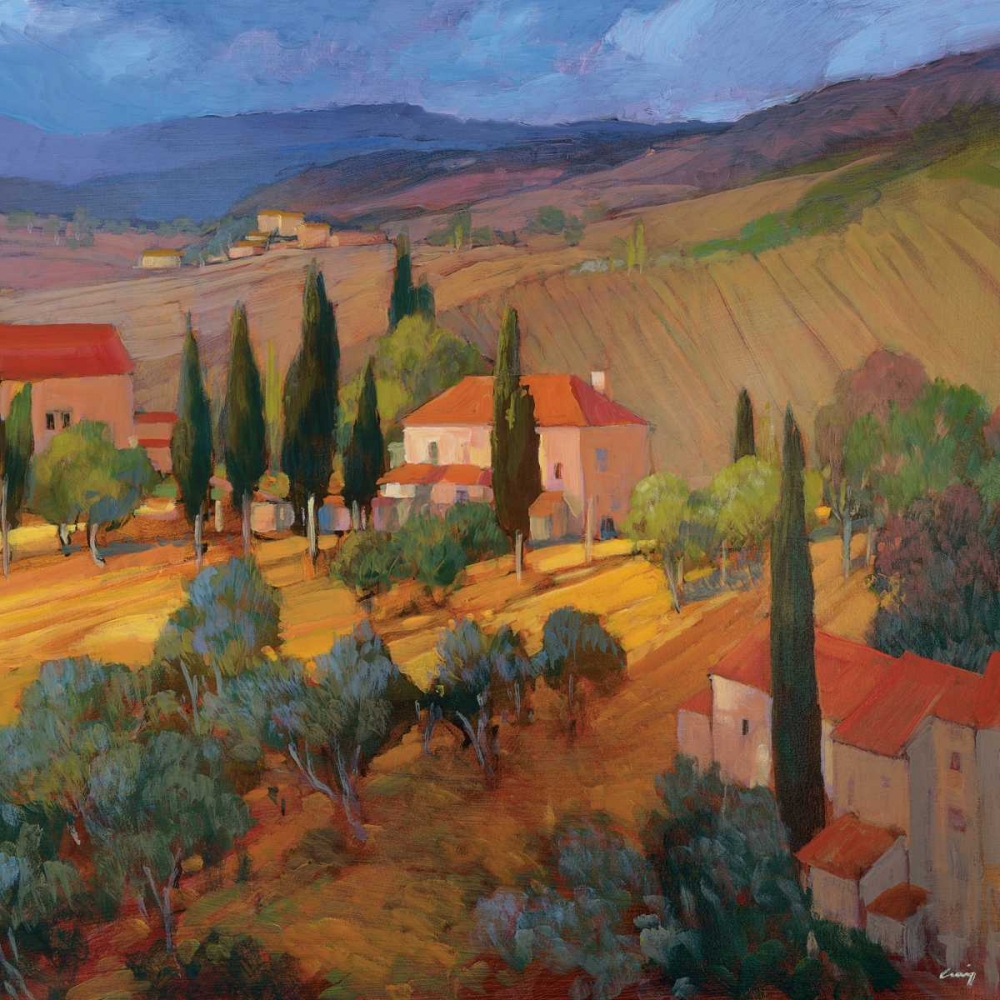 Wall Art Painting id:170992, Name: Coral Sunset Tuscany, Artist: Craig, Philip