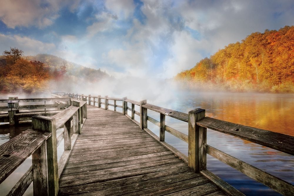 Art Print: Dancing Fog At The Lake