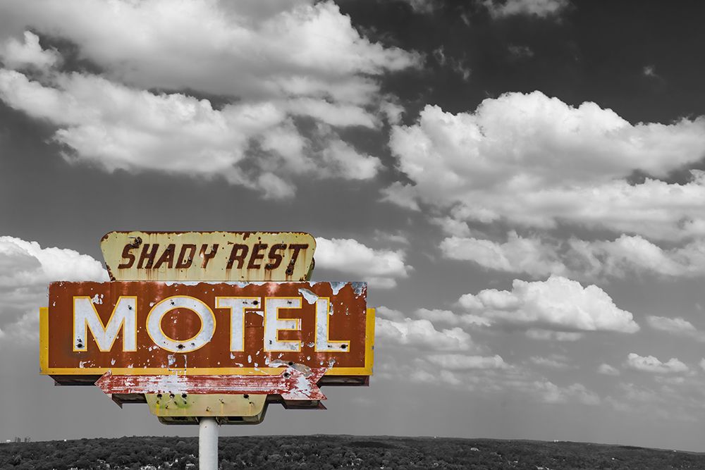 Wall Art Painting id:548472, Name: Shady Rest Motel Vintage Sign, Artist: Stein, Daniel