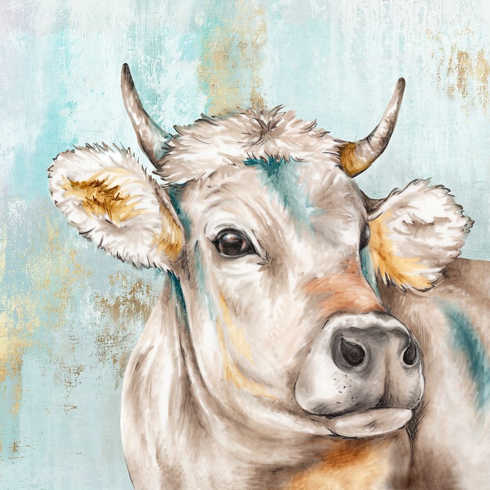 Wall Art Painting id:219949, Name: Headstrong Cow I, Artist: Watts, Eva