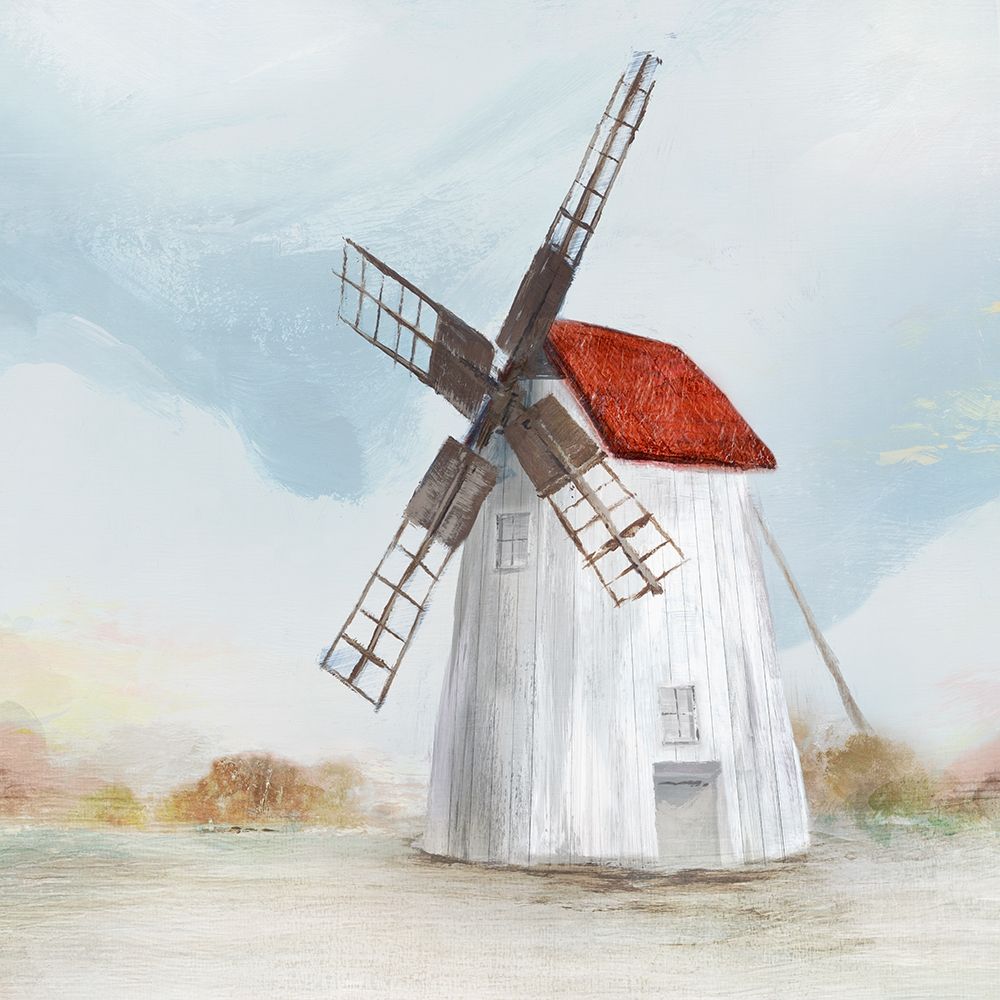 Wall Art Painting id:220011, Name: Red Windmill II , Artist: Isabelle Z