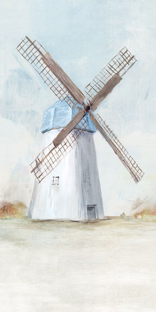 Wall Art Painting id:220077, Name: Blue Windmill I , Artist: Isabelle Z