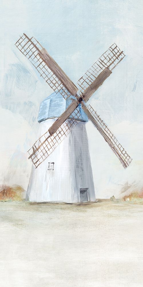 Art Print: Blue Windmill I 